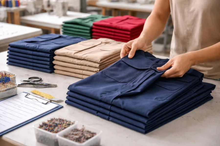 Proses quality control seragam di workshop Seragam Bangsa Tangerang Selatan